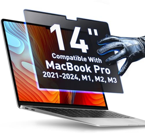 Magnetic Privacy Screen Compatible With MacBook Pro 14 2021, 2022, 2023, 2024, M1, M2, M3, M4 Anti-Blue Light Laptop Screen Protector Filter Blue Light Blocking Filter