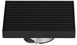 Siphon De Sol Carré Avec Grille Amovible, Caniveau Pour Douche En Acier Inoxydable Avec Passoire À Cheveux, Anti-Colmatage Et Odeur Pour Salle De Bain,Noir,12cm