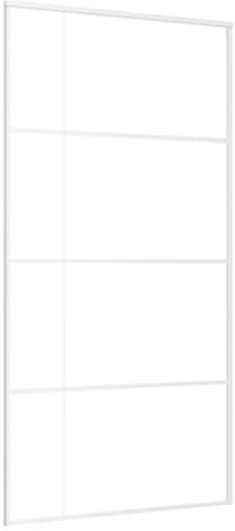 vidaXL Puerta Corredera Herrajes Entrada Corrediza Deslizante Cuarto de Baño Salón Sala de Estar Habitación ESG Vidrio y Aluminio Blanca 102,5x205 cm