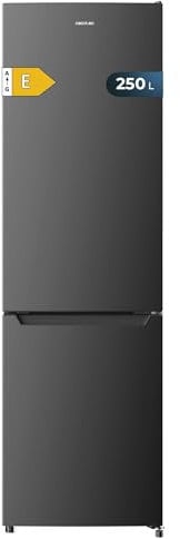 Cecotec Frigorífico Combi Bolero CoolMarket Combi 250 Dark E. Clase Energética E Frigorífico Combi Inox Oscuro 180X55Cm, 250L, No Frost, Multi Air Flow Y Cajón Humidity Box