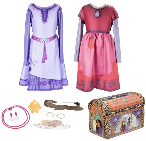 Disney 228434 Girl's Dahlia ASHA N Dalia Set, Wish Dress Up Trunk, 4-6
