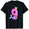 Geburtstagsmädchen 9 Jahre alt, Meerjungfrauenflosse T-Shirt