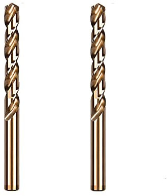 Juego de 2 brocas de cobalto de 5/16 pulgadas, M35 HSS, juego de brocas helicoidales de metal HSS, adecuadas para taladrar en metal duro, acero inoxidable, hierro fundido