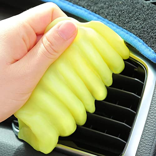 CYBERNOVA Gel nettoyant pour voiture, kit de nettoyage pour accessoires de voiture, nettoyeur de clavier pour l'entretien automatique, ventilation, PC, ordinateurs portables (jaune)