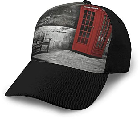 ASEELO Blue Shades Ombre Flowers Printed Adult Baseball Cap Clean and Versatile, for Men and Women, Telefonzelle in London Streets, One size