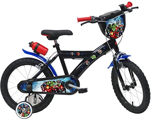 Vélo ATLAS Jungen Kinderfahrrad 16 Zoll Avengers/Marvel Fahrrad, Schwarz