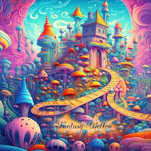 Fantasy Landschaften Malbuch für Erwachsene (Natur Malbücher - schöne Blumen, atemberaubende Landschaften und gemütliche Häuser)