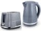 Tower Solitaire Grey 1.5L 3KW Jug Kettle & 2 Slice Toaster. Matching Modern Design Kettle & Toaster Set in Grey with Chrome Accents