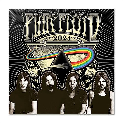 Grupo Erik Kalender 2024 Wandkalender 2024 - Pink Floyd Kalender 2024 Familienplaner 30 x 30 cm 12 Monate + Letzten 4 Monate 2023 auf einer Seite
