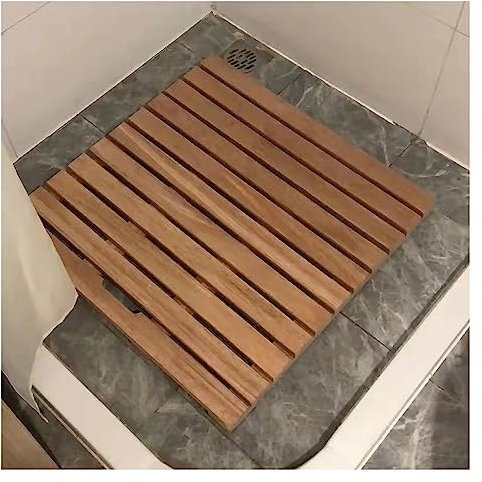 14 16 18 20 24 27 30 32 36 Zoll breit große kleine Teak-Duschmatte, Außen-/Innen-Dusche/Wohnmobil-Badematten, erhöhte rutschfeste Hochleistungs-Bodenmatte (Größe: 27 x 38 x 1,2 Zoll (69 x 97 x 3,2