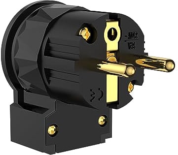 Viborg Schukostecker Gewinkelt Winkelstecker Netzstecker Reinkupfer Vergoldet 90° Abgewinkelt (LE505G-Schukostecker)