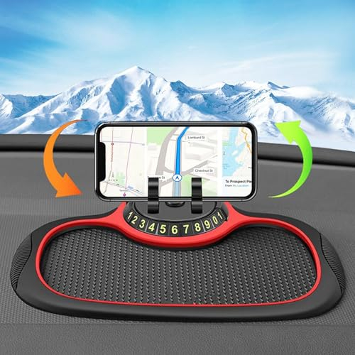 YIPBFUONE Handyhalterung Auto Auto Antirutschmatte Armaturenbrett 360 Grad Drehbare Autschfeste Telefonhalterung Auto Antirutschmatte mit Handyhalterung, (FHD01)