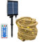 MEDOYOH 10M Solar Rope Fairy Light of 200 LED, Solar Hemp Rope String Lights with 8 Lighting Modes, Dimming Adjust Timer Waterproof for Garden Patio Balcony Swing Trunk Decor