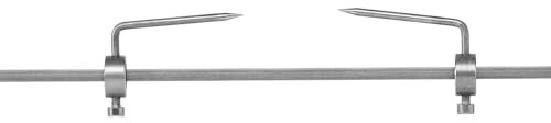 R.Zeta Ferma Carne a Singolo Spillo per girarrosto Elettrico Artigianale Modello Echo; di qualità in Acciaio Inox 304 per aste quadre dal Diametro 6x6mm o 8x8mm