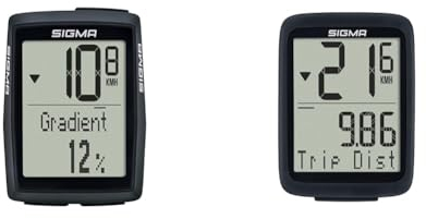 Sigma Elektro GmbH Sigma Sigma Bc 14.0 Wl STS Fahrradcomputer Schwarz & BC 8.0 WL Fahrradcomputer kabellos mit 8 Funktionen