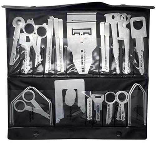 Riloer 38 Pcs Car Radio Removal Tool Key, Car Radio Release Keys Set Compatible with Audi Ford VW Mercedes-Benz Porsche Citroen, CD Player Radio Head Unit Navigation Installation Disassembly
