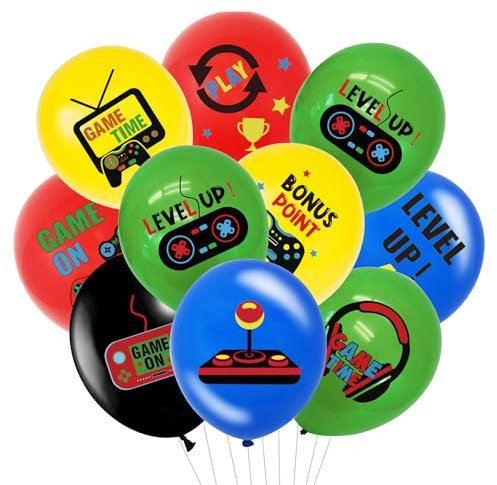 Gaming Balloons - 45 Pcs Gamer Balloons, 12 Inch Video Game Latex Balloons, Game Night Decorations for Teen Boy Birthday Party, Video Game Party Decorations, Gamer Balloons for Boy’s Birthday