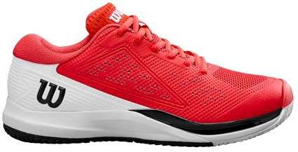 WILSON Rush Pro Ace Chaussures de Tennis Homme, Ajustement Sûr et Soutien Dynamique, Stabilité Améliorée et Traction Supérieure, Couleur: Infrarouge/Blanc/Noir, Taille : 9.5