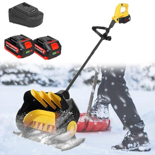 Pala Quitanieves Eléctrica, Lanzador De Nieve Eléctrico De Mano Inalámbrico, Pala Quitanieves De Mano Sin Escobillas De 23000 RPM, Ancho De Limpieza 41 Cm, Dirección Ajustable, para Patio, Granja