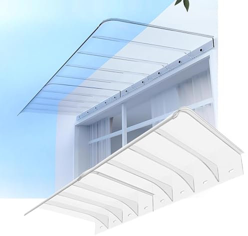 Polycarbonat-Regenschutzdach für Tür, Eingang, Wand, multifunktionale Markise für Garten, Haustür und Terrasse, unsichtbare Fenstermarkise, 60 x 80 cm