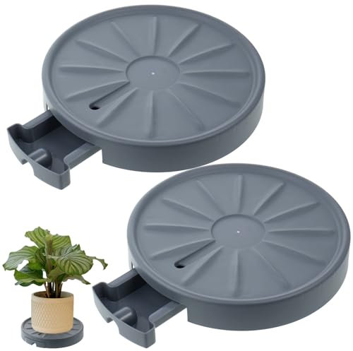 2 Pack 33cm Large Plant Caddy Plant Roller Invisible Wheels 360° Rolling Plant Stand for Indoor Outdoor Large Plant Pots, Flower Pot, Patio Maximum Weight Capacity 400lb