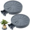 2 Stück 33 cm große Pflanzen-Caddy Pflanzenroller unsichtbare Räder, 360° rollbarer Pflanzenständer für drinnen und draußen, große Blumentöpfe, Blumentopf, Terrasse, maximale Tragkraft 180 kg