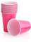 Persy Party Reusable Beer Pong Cups for Party (50 Pack) - Colourful Easy Grip 16oz Plastic Cups - BPA-Free & Shatterproof Plastic Drinking Cups for Beer, Cocktail, Soda & Cold Drinks - Pink