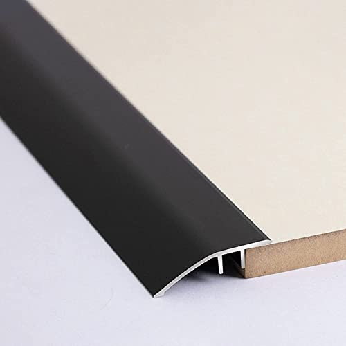 Übergangsschwelle für Vinylboden | Metallschwelle für Türen, Toiletten, Eingänge, Waschküche, Eingangsbereich | Schwarz | Länge 1 m