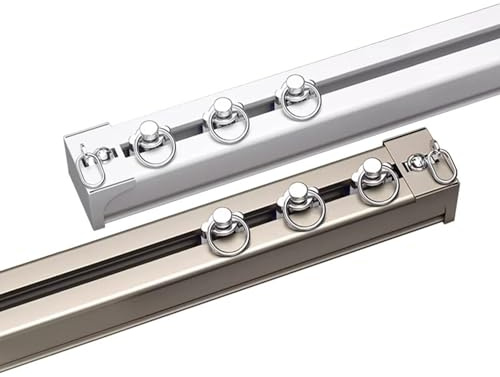 Rail de rideau de plafond en aluminium 80 cm, idéal pour séparateur de pièce, rideau de douche, blanc, solution durable et élégante pour décoration d'intérieur