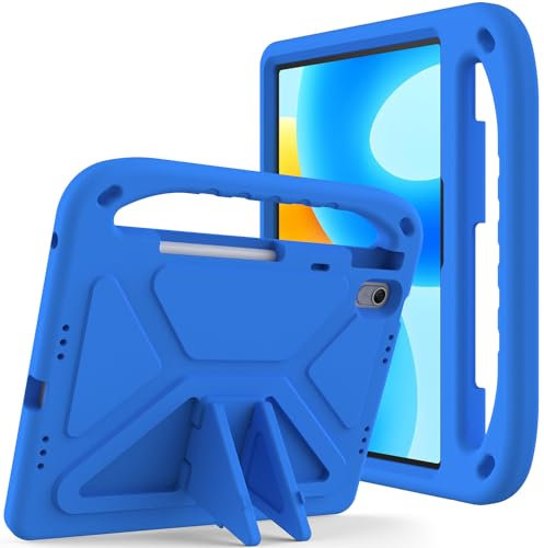 QJONSIU Funda Compatible con Huawei MatePad 11.5, Niños Funda con Manija, Antiarañazos Protectora PC, Función de Soporte Ultrafina-Azul