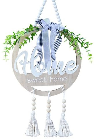 Legno scava fuori casa porta d'ingresso segno ritaglio appeso parete arte per decorazione moderna rotonda piastra di benvenuto ornamento appeso decorazione della parete