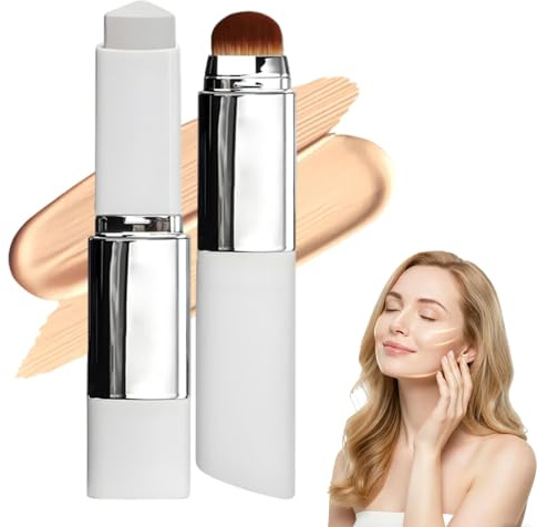 Faccelove Foundation mit LSF 15, Color Changing Foundation Stick mit Bürste – Automatische Farbanpassung, Feuchtigkeitsspendender, Aging Pflege für reife Haut ab 40, für alle Hauttypen (1pcs)