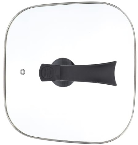 KJHBV Tapa Sarten 30 Cm Cuadrada de Vidrio Orificio Redondo para Olla Eléctrica, Práctica y Segura para Menaje de Cocina Hogar