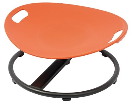 QTREIDG Chaise pivotante pour enfant - Équilibre - Charge maximale : 150 kg - Chaise sensorielle rotative - Jouet vestibulaire stable - 3 à 12 ans - Orange