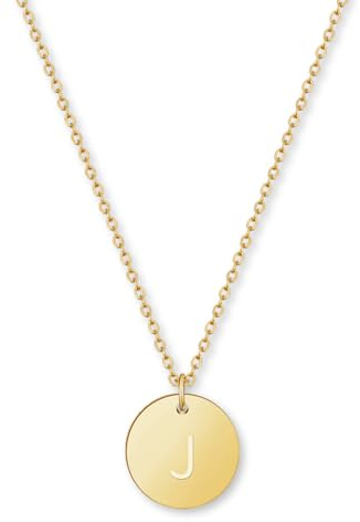 Initialen Halskette Frauen Mädchen mit Gravur J Jana Janina Jasmin Jennifer Jenny Jessica Johanna Jule Julia Jan Jannik Johannes Jonas Julian Julius Justin - Valentinstag-Geschenk für Sie und Ihn