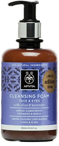 Apivita Reinigungsschaum für Gesicht und Augen mit Olivenöl und Lavendel 300ml
