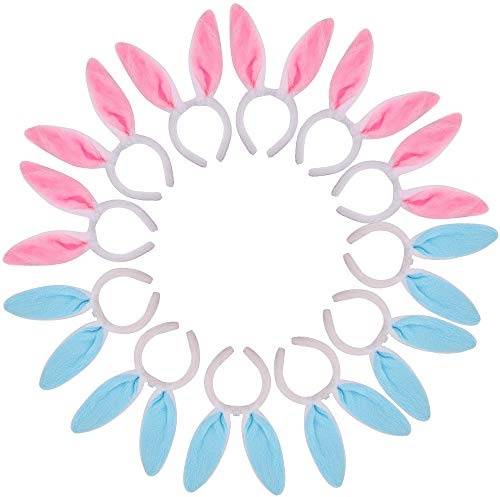 LOKIPA 12 Plush Bunny Ears Hairbands, Bunny Headband Easter Bunny Ears Hairbands for Easter Party Decoration