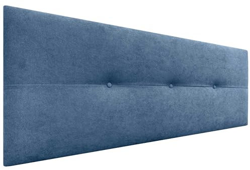 DHOME Testiera in similpelle o in tessuto AQUALINE Pro Testiera imbottita Letto di lusso (Tessuto Blu, 160cm (Letto 150/160))