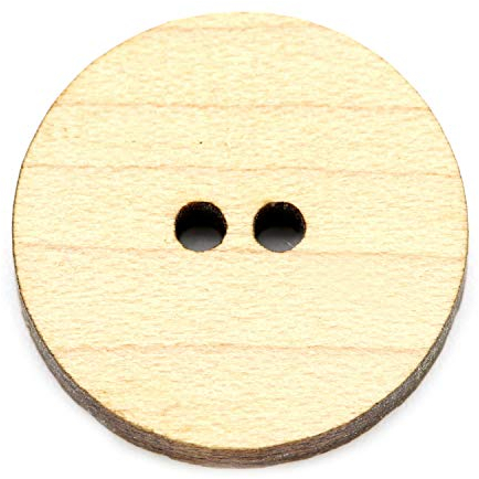 NaturSchatulle Holzknöpfe Natur 12-30mm I 25 Stück Ahorn 2 Loch Knöpfe Holz DIY Basteln Nähen Schmuckherstellung Annähen Rund 12mm