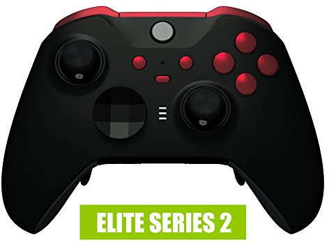 eXtremeRate Tasten Set für Xbox Elite Series 2/Series 2-Core Controller, DIY-Ersatz Knöpfe ABXY/Trigger Bumper/Profile-/Ansicht-/Menü-Buttons für Xbox Elite Series V2/V3 Gamepad Model 1797-Scarlet Red