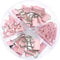 PROMISE FLOURISH Push Pins Paper Clips Binder Clips Tacks Set 72 Pack,4 Styles Office Supplies Set with Box for Office School Home (Pink)