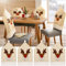 4 Stücke Weihnachten Rentier Stuhlhussen - Esszimmerstuhl Stuhlbezug Sets Nikolausmütze Stuhlüberzug Küche Stuhldeko Ornament Weihnachtsdeko Party Supplies (Beige, 50x60cm)