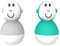 Matchstick Monkey Badezeit Baby Antimikrobielles Baby Badespielzeug Badewackel Wackelfiguren - sensorisches Lernen - leicht zu greifen - 2er Set - ab 12 Monaten grau & grün