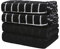 samsto Toallas de cocina de algodón negro, absorbentes, gruesas, para cocina, con trabillas para colgar, 45 x 65 cm, paquete de 4
