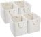 Mangata Aufbewahrungsbox Stoff,33 x 38 x 33 cm Großer Aufbewahrungskorb, Korb Aufbewahrung für Schrank, Regal,Kleidung(Creme Weiß, 4 Pack)