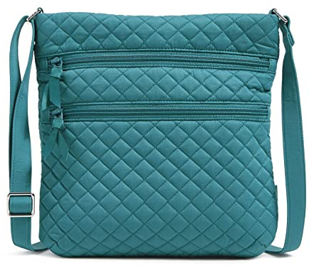 Vera Bradley Damen Baumwolle Triple Zip Hipster Crossbody Geldbörse, Einheitsgröße
