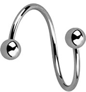 0,8 mm Spirale Twister Lippenpiercing Ohr Labret Piercing Helix Intim Kugeln 12 mm
