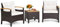 GIANTEX Rattan Balkonmöbel Set 2 Personen, 3 TLG. Rattan Gartensitzgruppe Lounge Set mit Kissen cremeweiß, Gartenmöbel Set 2 Sessel mit Tisch, Gartengarnitur Sitzgruppe Gartenlounge Set