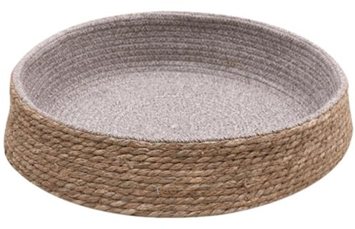 PATKAW Cat Bed Basket Woven Round Dog Sleeping Bed Cotton Rope Woven Warm Pet Sleeping Bed House Cute Fun Scratcher Mat Pad for Puppy Small Dog Indoor Play Eco Winter Summer