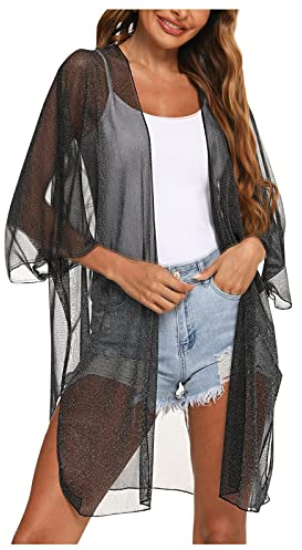 QWUVEDS Fliegeruhr Cardigan Light Holiday Damenmantel mit Sonnenschutz Mode Sommer Swimwears Tankinis Set Herrenoberhemden